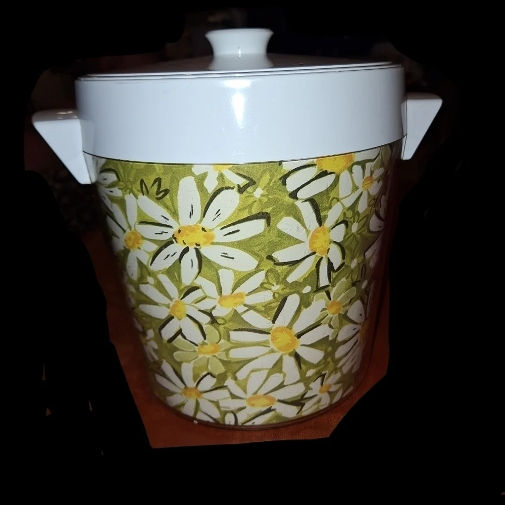 Vintage Flower Daisy Ice Bucket 70s